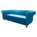 Ver imagem 2 de Sofá Chesterfield Capitone Luiz XV Suede Azul Tiffany 1,80M / Decoracao, sala tv, recepçao