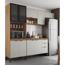 Ver imagem 1 de Cozinha Modulada Firenze 260m C/tampo Mdp 120m Suave Ao Toque-amêndola Touch/ Nude Prime Tx Demóbile