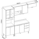Ver imagem 5 de Cozinha Modulada Firenze 260m C/tampo Mdp 120m Suave Ao Toque-amêndola Touch/ Nude Prime Tx Demóbile
