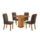 Ver imagem 2 de Conjunto Mesa de Jantar 90cm com 4 Cadeiras Estofadas Multimóveis Crrft-CON048 Madeirado/Marrom