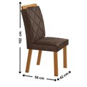 Ver imagem 4 de Conjunto Mesa de Jantar 90cm com 4 Cadeiras Estofadas Multimóveis Crrft-CON048 Madeirado/Marrom