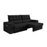 Sofá Oscar Plus 2,30m Retrátil/reclinável Suede Preto - Xflex - 5