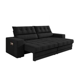 Sofá Oscar Plus 2,30m Retrátil/reclinável Suede Preto - Xflex - 2