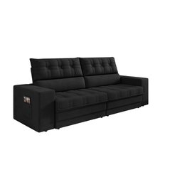 Sofá Oscar Plus 2,30m Retrátil/reclinável Suede Preto - Xflex - 3