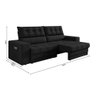 Sofá Oscar Plus 2,30m Retrátil/reclinável Suede Preto - Xflex - 4