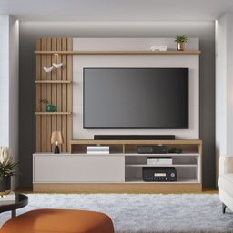 Estante Home para Tv 65 Polegadas Maceio Freijo Off White Clb - 7