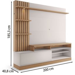 Estante Home para Tv 65 Polegadas Maceio Freijo Off White Clb - 3