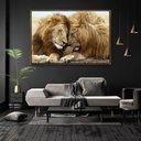 Ver imagem 2 de Quadro Decorativo Leão Carinhoso Moderno Com Moldura e Sem Vidro 100x160