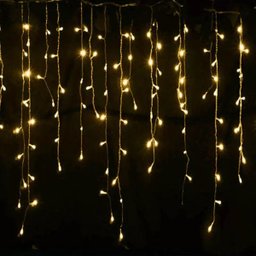 Pisca de Led Cascata - 160l, 4m X 70cm, 8 Modos:amarelo - 1