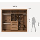 Ver imagem 5 de Guarda Roupas Mdf Portas Correr Gavetas Porta Jóia Montclair
