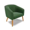Ver imagem 4 de Kit 01 Namoradeira 02 Lugares e 02 Poltronas Stella Suede Pés Palito Castanho - D’Rossi - Verde