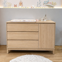 Ver imagem 5 de Berço Evolutivo 2 em 1 Vira Mini Cama e Cômoda Grande - Carvalho Malva