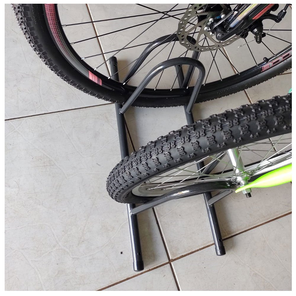 bicicletário suporte chão expositor compacto p 2 bicicleta suporte gpf