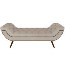 Ver imagem 1 de Puff Recamier Decorativo com Tachas 195 cm Santorini P05 Linho Creme - Lyam Decor