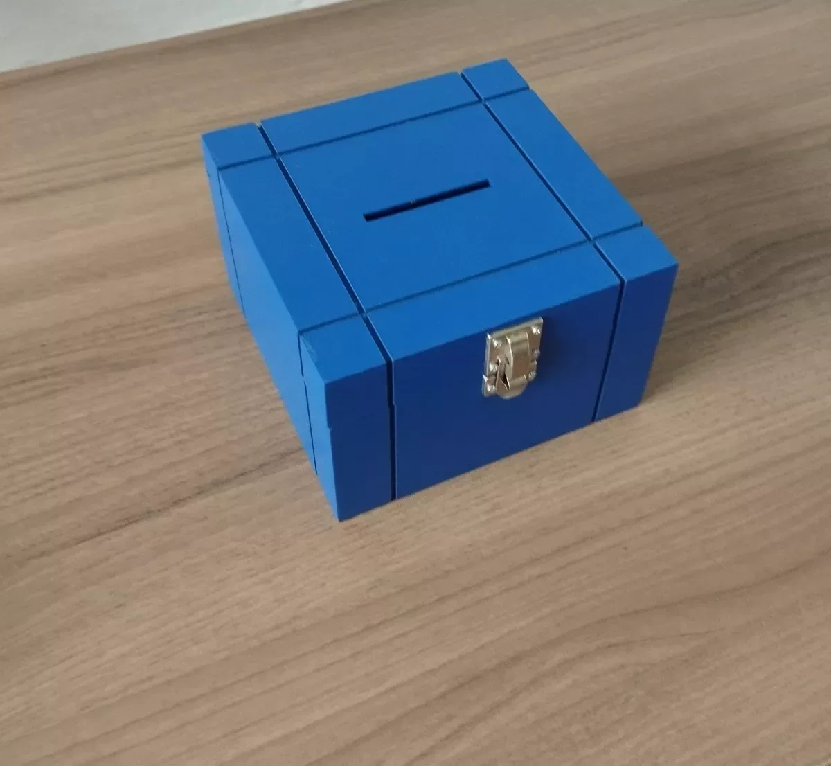 Cofrinho Porta Dinheiro Bau Cofre Caixinha Caixa C/ Cadeado Azul - 2