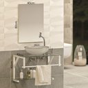 Ver imagem 2 de Gabinete para Banheiro Vidro Glass 80cm com Cuba Branco/cuba Incolor