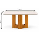 Ver imagem 2 de Mesa de Jantar Sofia 120x80 Canto Copo com Vidro Cinamomo Off White - Leifer
