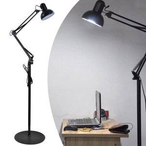 Luminaria Abajur Chao Articulada Metal E27 Iluminaçao Mesa Sofa Sala Estar Quarto Trabalho Estudos D
