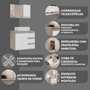 Ver imagem 5 de Conjunto Gabinete Banheiro Prisma 60cm - Gabinete + Cuba + Espelheira - com Vidro Madeirado Branco