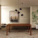 Ver imagem 2 de Mesa de Jantar Retangular 100% Madeira Maciça Nature Marrom/Rústico Escuro