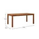 Ver imagem 3 de Mesa de Jantar Retangular 100% Madeira Maciça Nature Marrom/Rústico Escuro