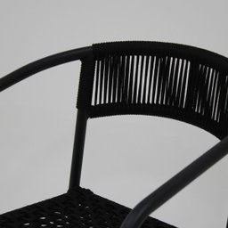 Poltrona Cadeira de Jardim Jantar Varanda em Alumínio e Corda Náutica Modelo Lavanda Cor Preto - 6