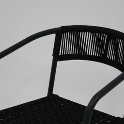 Poltrona Cadeira de Jardim Jantar Varanda em Alumínio e Corda Náutica Modelo Lavanda Cor Preto - 7
