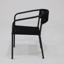 Ver imagem 3 de Poltrona Cadeira de Jardim Jantar Varanda em Alumínio e Corda Náutica Modelo Lavanda Cor Preto