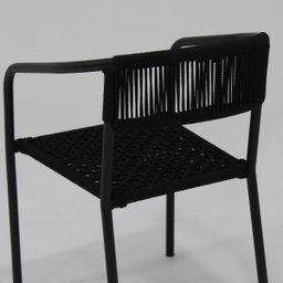Poltrona Cadeira de Jardim Jantar Varanda em Alumínio e Corda Náutica Modelo Lavanda Cor Preto - 5