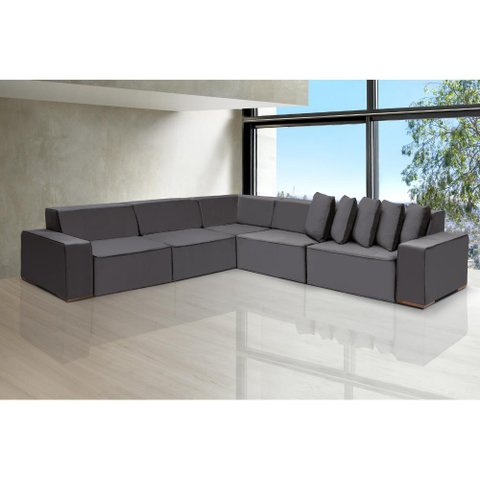 Sofá Dubai 3.32x3.32m de Canto Retrátil - Chumbo