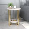 Mesa De Apoio Pés Ferro Dourado Várias Cores:Branco - 2
