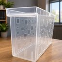 Ver imagem 2 de Caixa Multiuso Organizadora Retangular 21L Transparente em Polipropileno com Aberturas Laterais