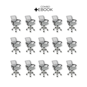 Ver imagem 2 de Kit 15 Cadeiras de Escritório Begonia Tela Mesh Ergonômico - Cinza + E-book