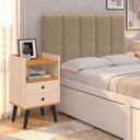 Ver imagem 1 de Cabeceira Solteiro 5 Módulos com Mesa de Cabeceira Dream Moderna para Quarto Completa