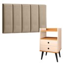 Ver imagem 2 de Cabeceira Solteiro 5 Módulos com Mesa de Cabeceira Dream Moderna para Quarto Completa