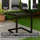 Ver imagem 4 de Kit 2 Mesa de Centro Quadrada Orion Alumínio Ripado Preto para Area Externa de Piscina - Arkell