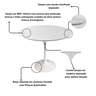Mesa de Jantar Saarinen Tulipa Redonda - 120 Cm - Laca Acetinada Branca com Vidro - 3