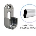 Ver imagem 3 de 4 Suporte Cabideiro Tubo Oblongo Oval Armário Guarda Roupa e Closet - Prata