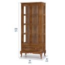 Ver imagem 4 de Cristaleira 2 Portas e Laterais em Vidro 3 Prateleiras 1 Gaveta 60808 Hannover - Imbuia Glazer