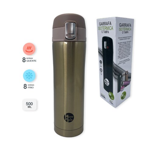 Garrafa Isotérmica com Tampa 500ml - Rosa (somente no Site) Hm Comércio