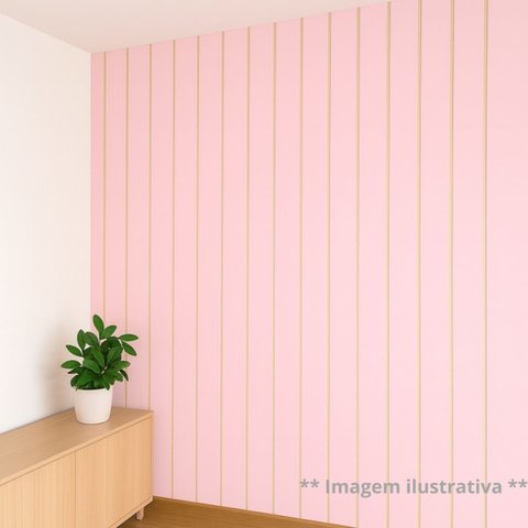 Painel Ripado Parede Versátil Kit 40 Placas Mdf 45 X 11 Cm:rosa