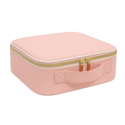 Maleta Estojo Maquiagem C/ Espelho e Luz Led Portátil Rosa - 2