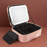 Maleta Estojo Maquiagem C/ Espelho e Luz Led Portátil Rosa - 3