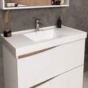 Ver imagem 5 de Balcão Gabinete para Banheiro com Pés e Lavatório 80cm Evie B06 Branco Tau - Lyam Decor