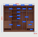 Ver imagem 2 de Guarda Roupa Daymond 8 Portas Ripado 100%MDF D Doro Móveis