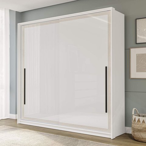 Guarda Roupa 180,1cm com 2 Portas de Correr e 2 Gavetas 240835 Valência Politorno Móveis
