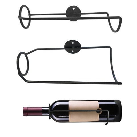 Suporte para Garrafa de Vinho e Adega Vertical de Parede para Decoração Preto