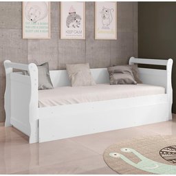 Bicama de Solteiro Bella Babá Branco Framar 100% Mdf Resistente - 2