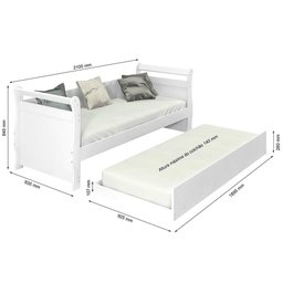 Bicama de Solteiro Bella Babá Branco Framar 100% Mdf Resistente - 9