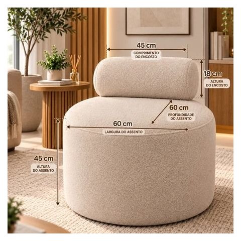 Poltrona Decorativa Organica Celeste